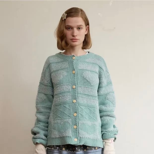 펀프롬펀 그랜마 코지 가디건 민트