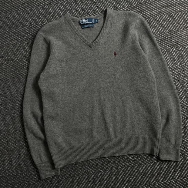 90s 폴로 랄프로렌 캐시미어 브이넥 긴팔 니트y 3868