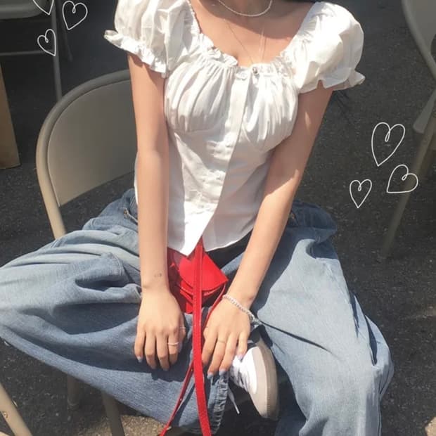 청순 화이트 셔링 블라우스 🫧🧼