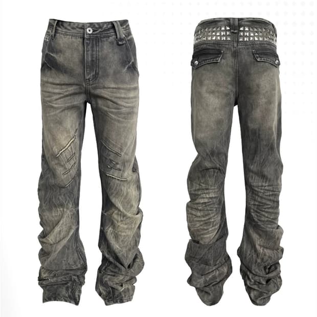 Shadow Scrape Loose Jeans