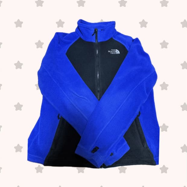 노스페이스 빈티지 후리스 블루 블랙 배색 