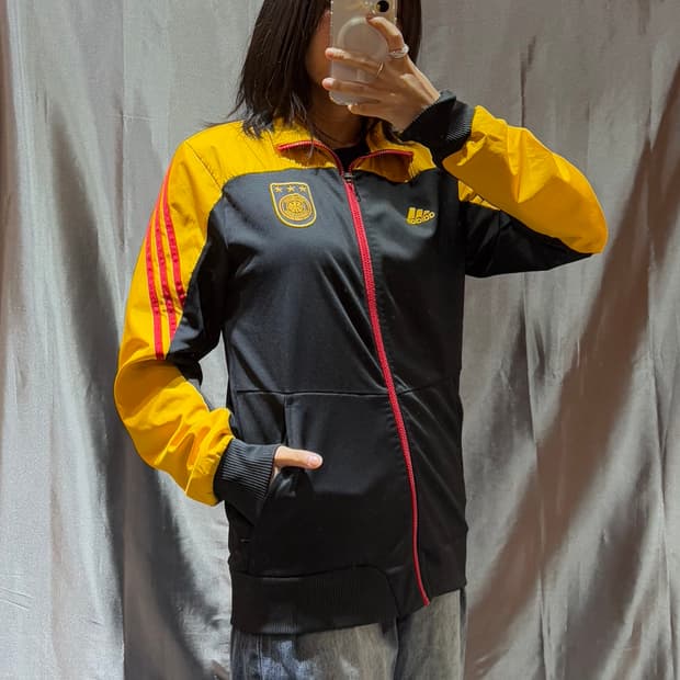 S 아디다스 독일 삼선로고 옐로우 배색 트랙탑