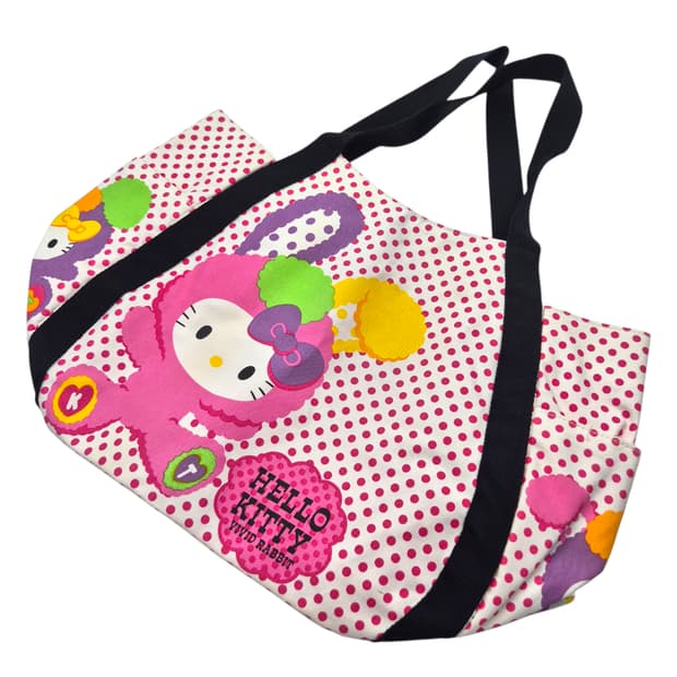 11s 헬로키티 비비드 래빗 도트 2way 빅 쇼퍼백