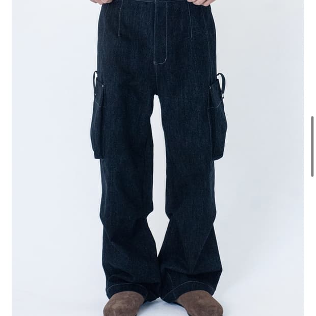[L] 하이로드 데님 카고 팬츠