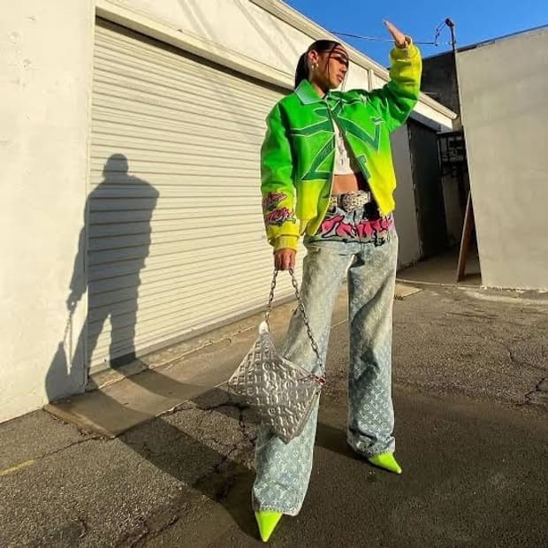 루이비통 22ss 그래피티 배기 데님 팬츠 32사이즈