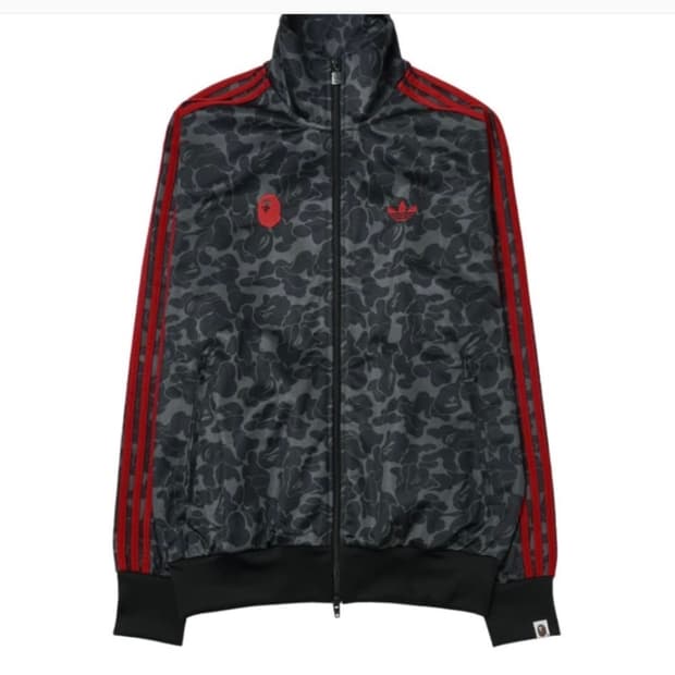 베이프 아디다스 트랙탑 져지 레드블랙 L