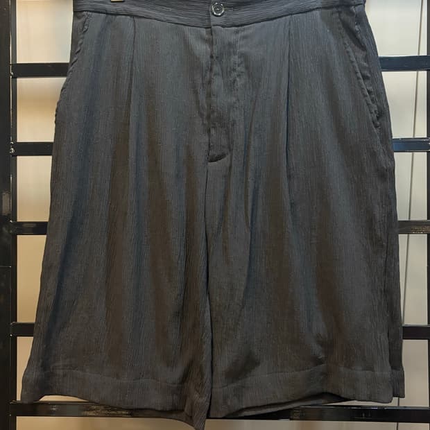 [M] 자라 ZARA 크링클 와이드 버뮤다 쇼츠 블랙 원턱 밴딩 하프팬츠