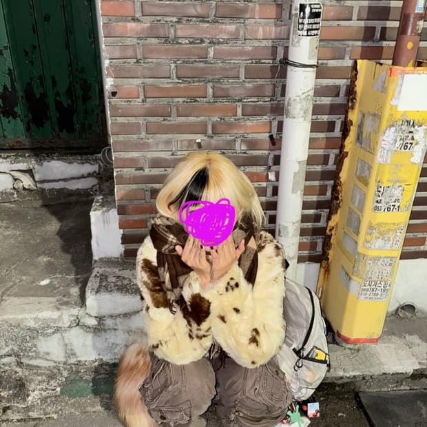 자라 페이크 퍼 자켓 얼룩무늬