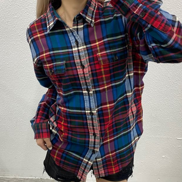폴로 랄프로렌 블루체크 포켓셔츠 M