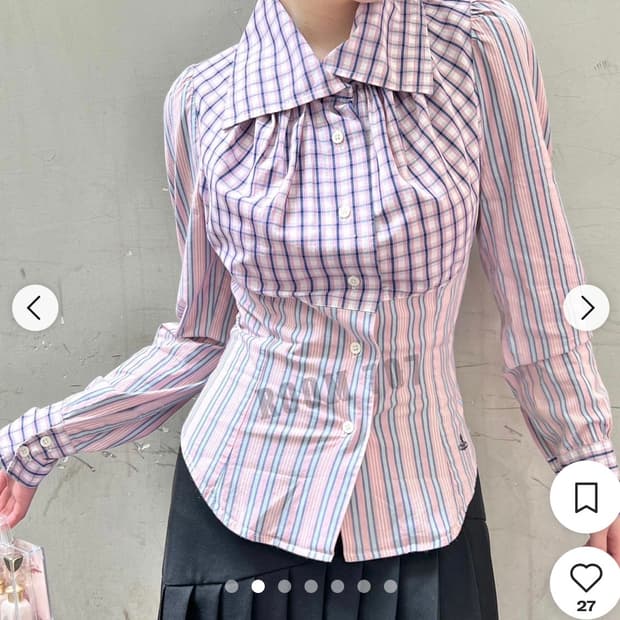 비비안웨스트우드 멀티 패턴 블라우스 셔츠