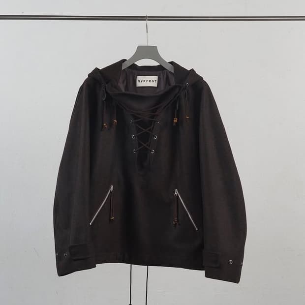 네버포겟 후디드 스목 자켓 다크 브라운