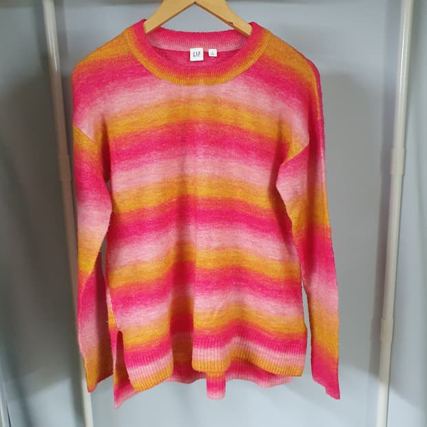 갭 크루넥 튜닉 핑크 멀티컬러