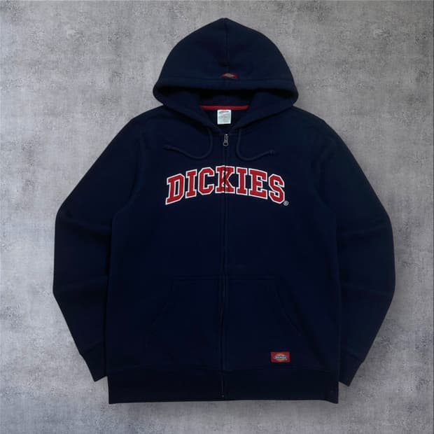 디키즈 스펠아웃 로고 네이비 후드 집업