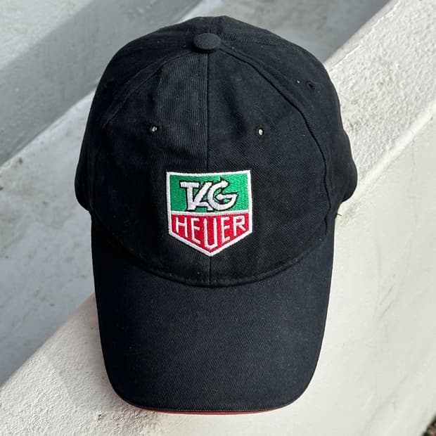 [F] 태그호이어 로고 블랙 볼캡 모자
