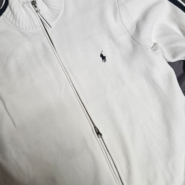 폴로 화이트 트랙 져지탑 L