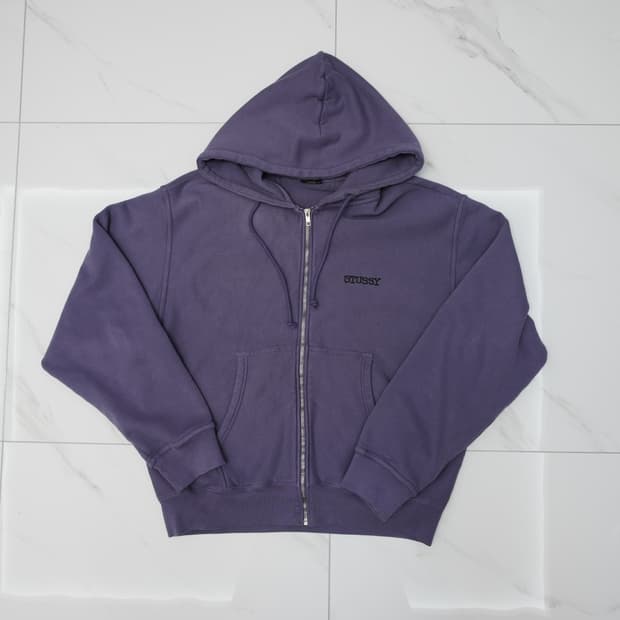 [XL] 스투시 피그먼트 다이드 점보 집후드 그레이프