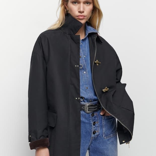 마시모 두띠 코듀로이 칼라 왁싱코튼파카