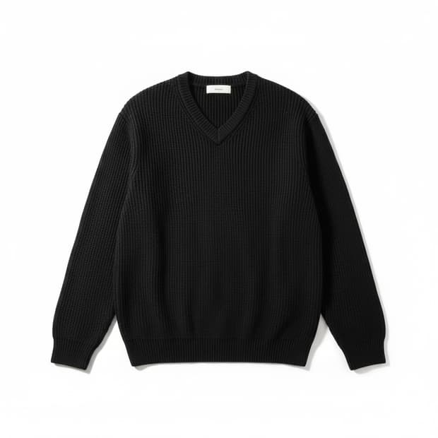 Fabregat 브이넥 니트 블랙