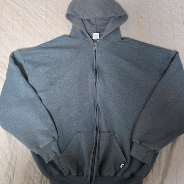 [XXL] 90s 빈티지 러셀 애슬레틱 후드집업 투톤 블루 그레이