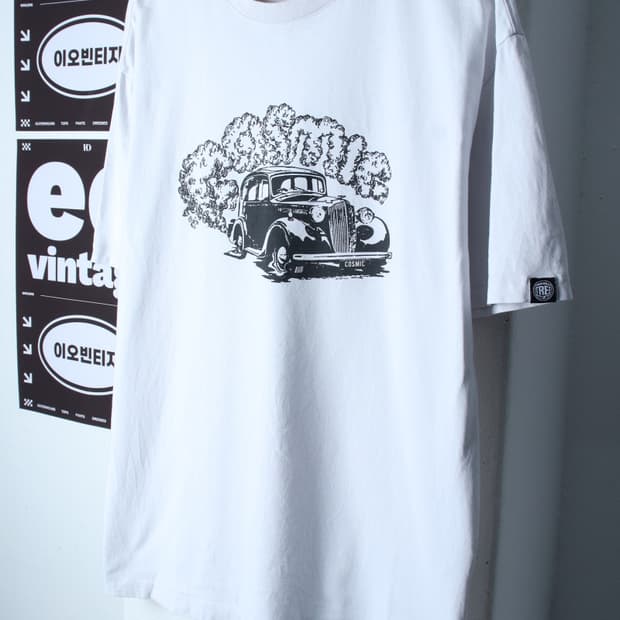 (XL-2XL) 비전스트릿웨어 반팔 티셔츠 그래픽 화이트-H32569