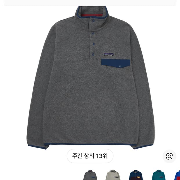 (S급) 파타고니아 신칠라 스냅 T 플리스 풀오버 니켈 블루 L