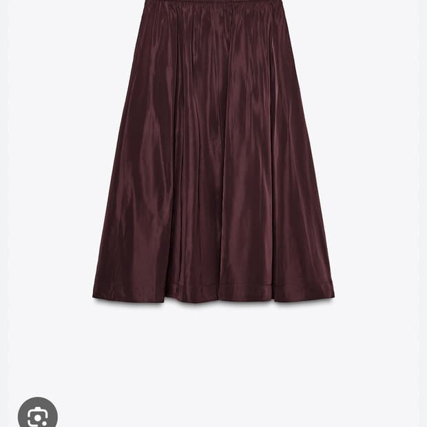 자라 zara 버건디 미디볼륨 스커트 xs/s