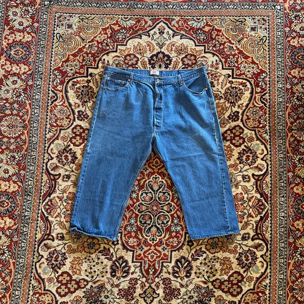00s 리바이스 501 와이드 크롭데님 팬츠 (W48)