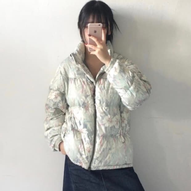 스컬프터 플로럴 덕다운 패딩