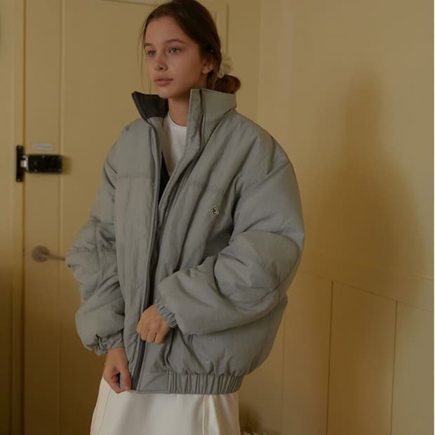 노컨텐츠 윈터 점퍼 라이트그레이 패딩 자켓