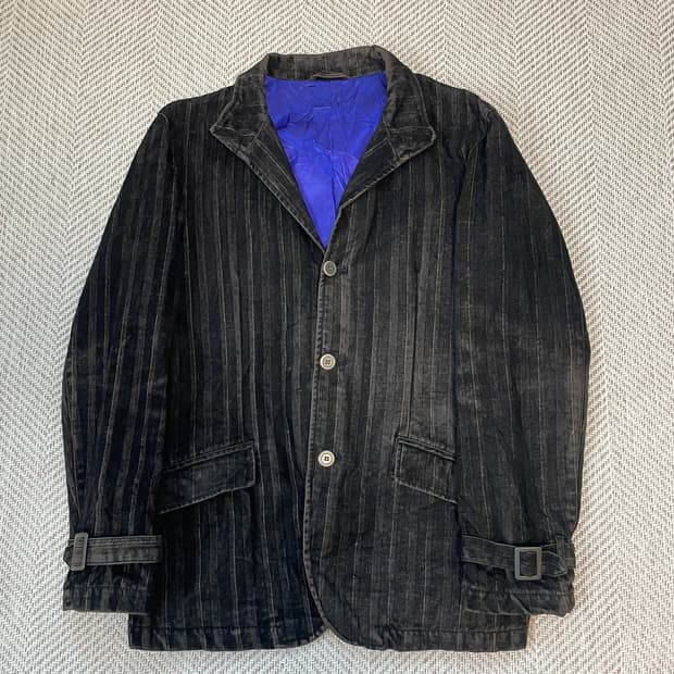 빈티지 스트라이프 코듀로이 벨티드 자켓 lgb y2k