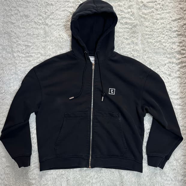 우영미 블랙 후드집업 48사이즈