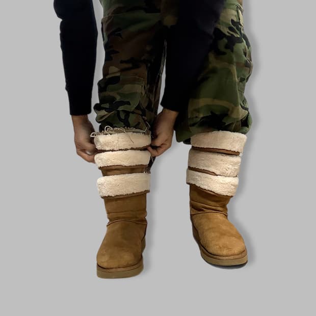 (초레어) 18FW 와이프로젝트  x 어그  레이어드 카멜 부츠