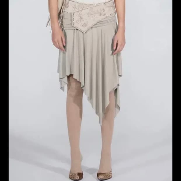 Beaded Jersey Skirt Raw