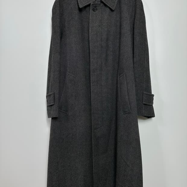 뉴요커 레전드 재팬 헤링본 발마칸 울 롱코트