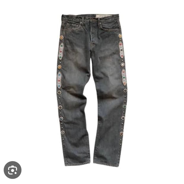 캐피탈 14온즈 데님 5P 몽키 시즈코 잼스톤 팬츠 블랙 잼스톤흑청