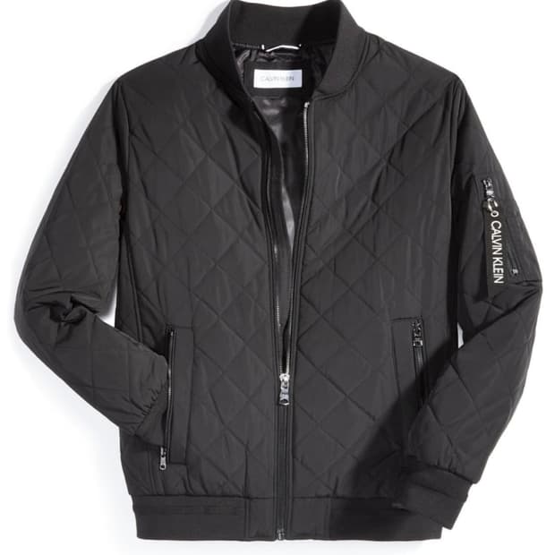 캘빈클라인 블랙 퀼팅 봄버 자켓