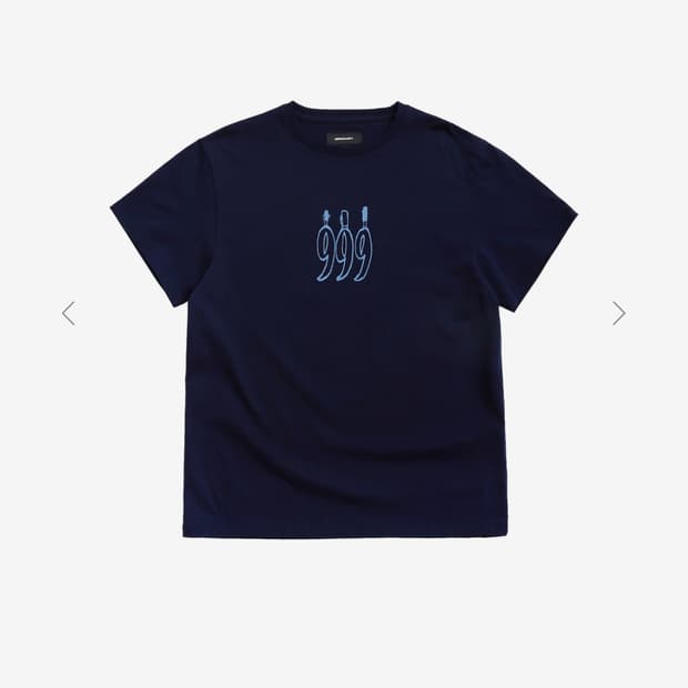 (새상품) 999휴머니티 4주년 반팔 티셔츠 네이비