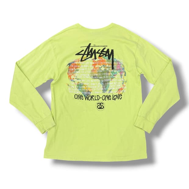 스투시 원 월드 롱슬리브 라임