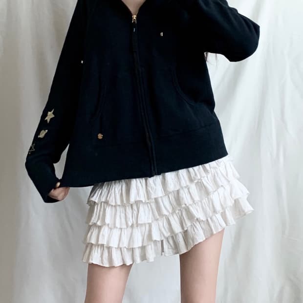 딥네이비 골드 우주패치 후드집업