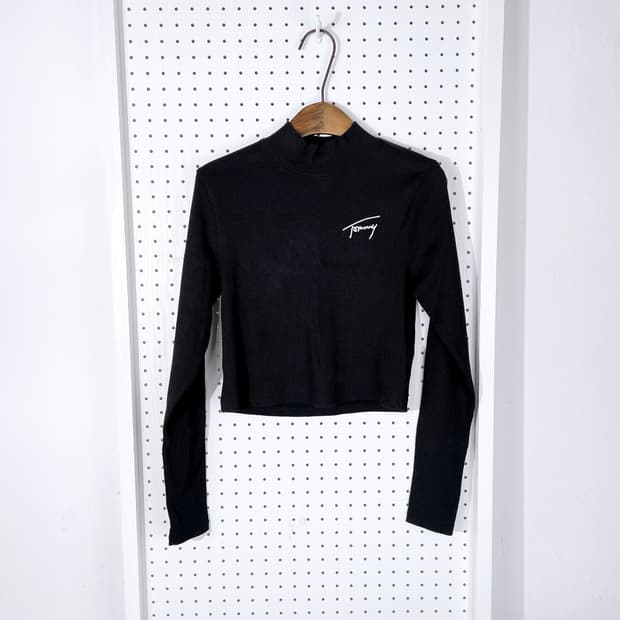 (정품/새상품) 타미진스 여성 크롭탑 롱슬리브 티셔츠