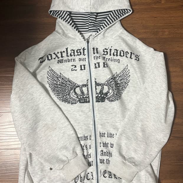 빈티지 오버핏 후드집업 여성의류