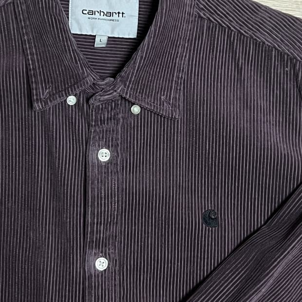 칼하트WIP 코듀로이 셔츠 퍼플 L