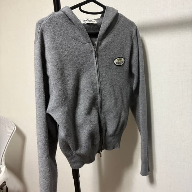 혼방 니트 집업