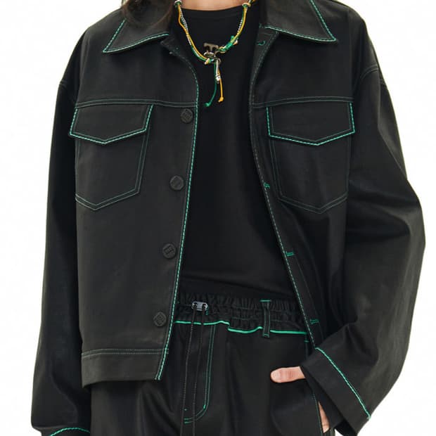 IDENTITY 더아이덴티티 프로젝트  - 래그라인 코팅 데님 자켓 (새