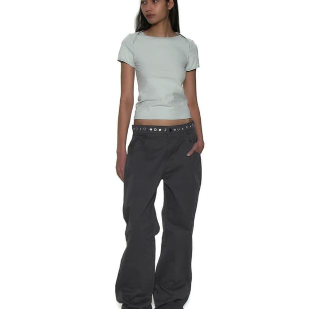 파르티멘토 우먼 2WAY DOUBLE WAIST PANTS 차콜