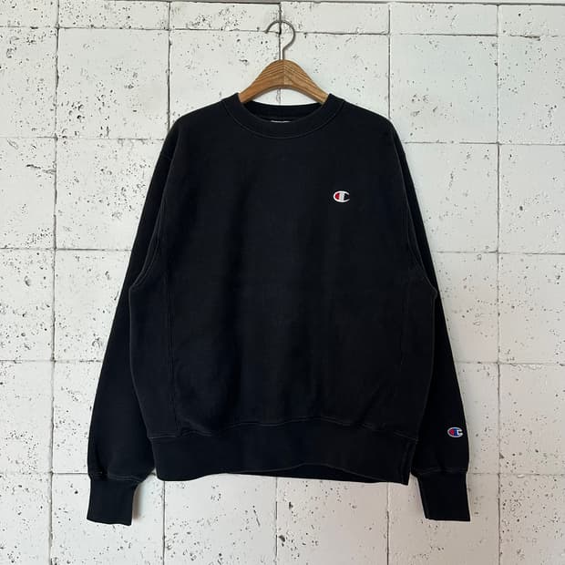 M 챔피온 리버스위브 맨투맨 블랙