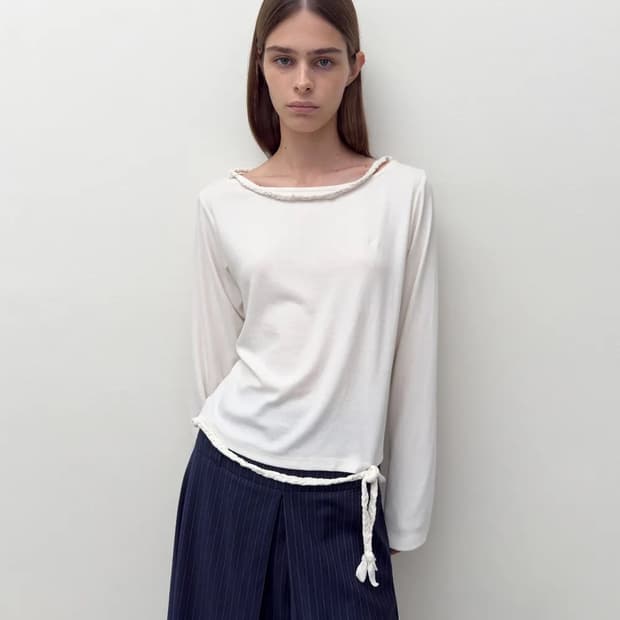 다이애그널 스트링 탑 아이보리