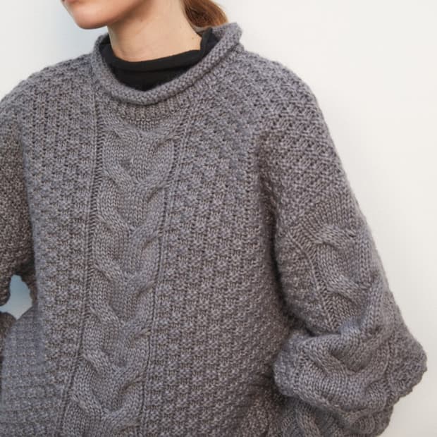 에토스 케이블 니트 그레이