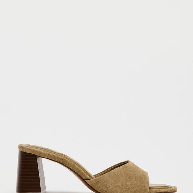  ZARA 자라 스웨이드 힐 스트랩샌들 35