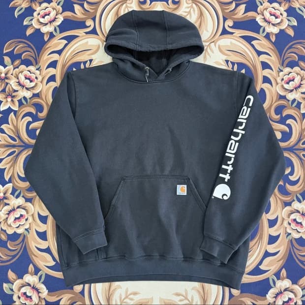 (XL) 칼하트 Carhartt 스펠아웃 후드티셔츠(블랙,빅사이즈)